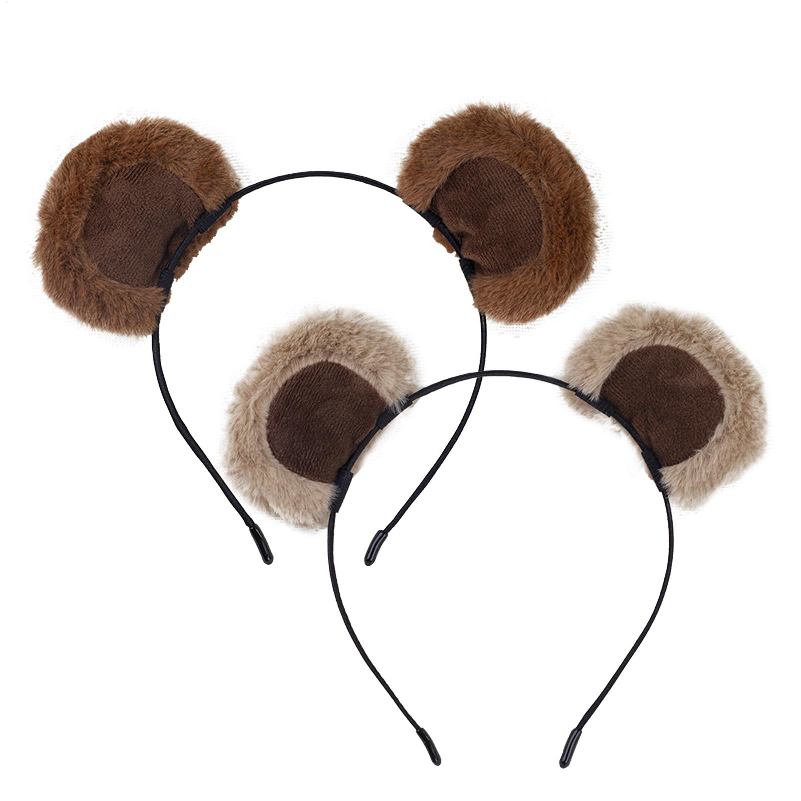 Travel Accessories For 4 Year Old - Plush Bear Ear Headbands Soft Chipmunk