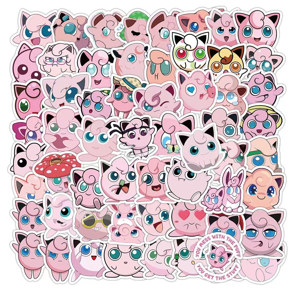 Travel Accessories Cute - Pokémon 50 Cute Jigglypuff Stickers for
