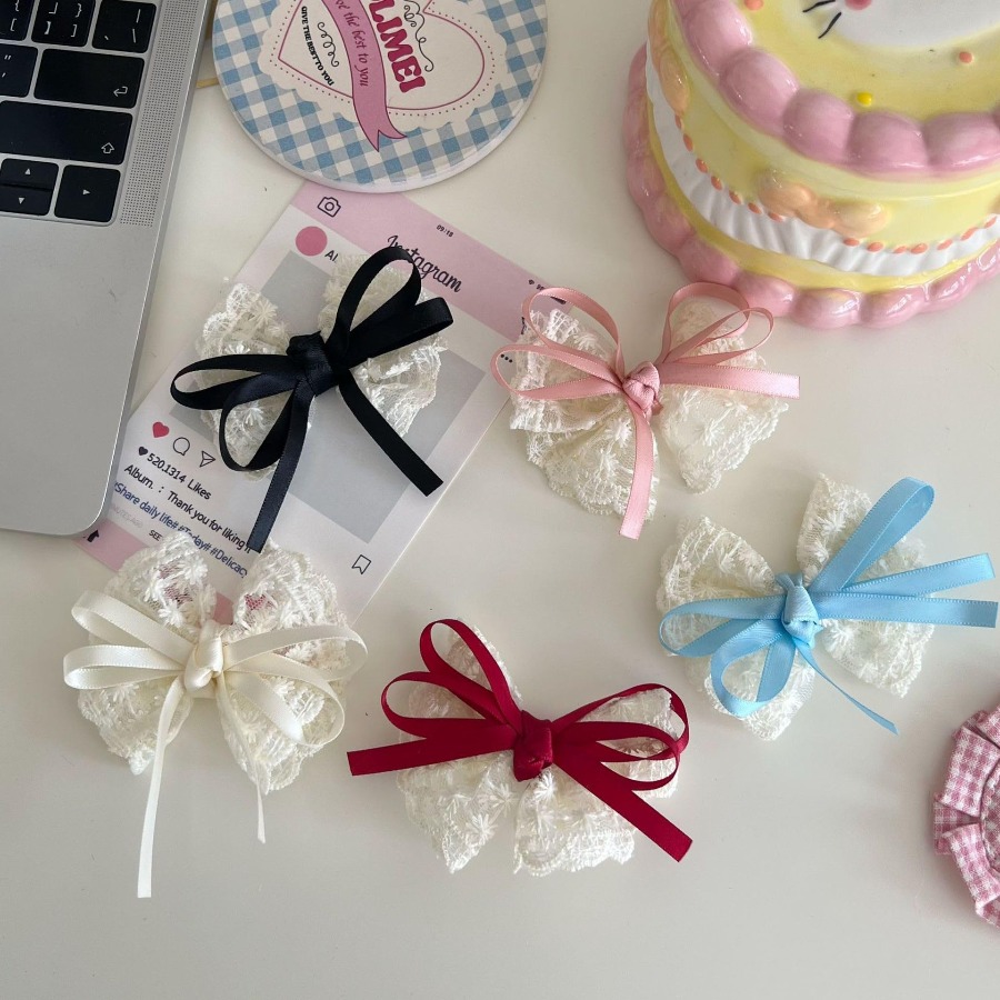 2pcs/set Cute Lace Bow Hair Cl - Travel Accessories For 4 Year Old recension och pris