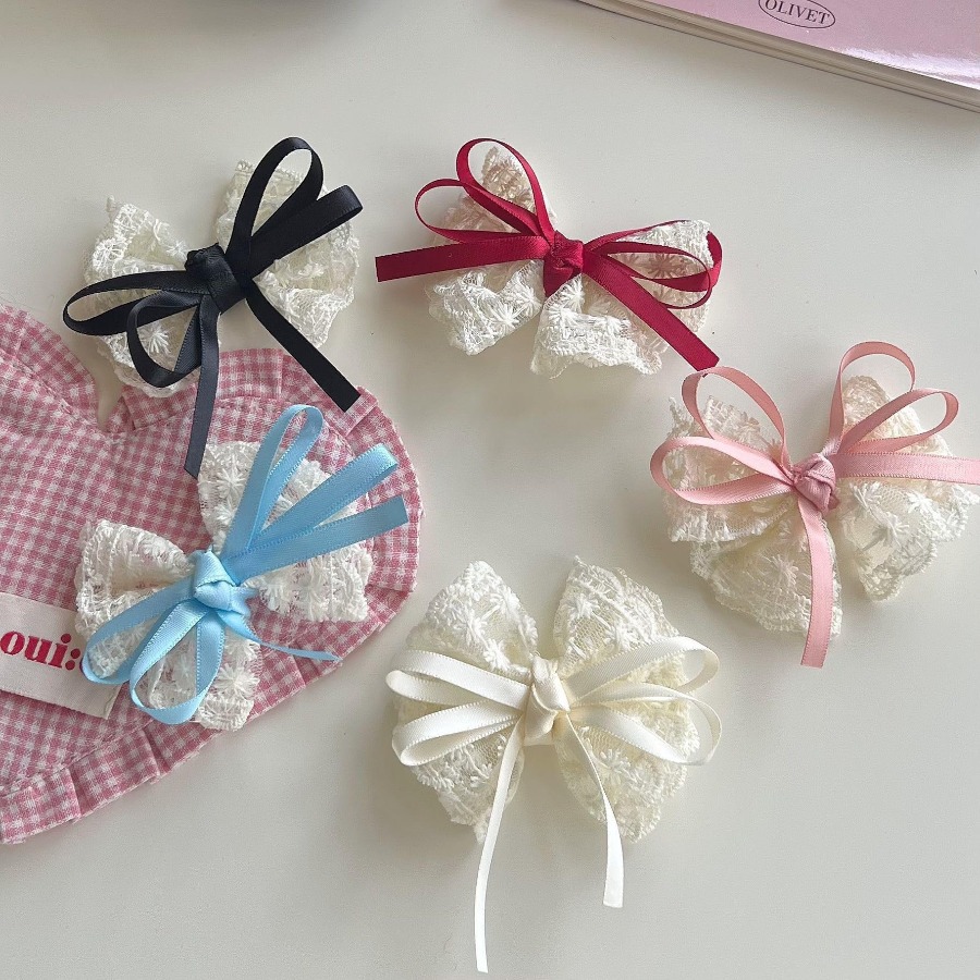 2pcs/set Cute Lace Bow Hair Cl - Travel Accessories For 4 Year Old recension och pris